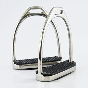 Estribos de seguridad para montar a caballo en inglés, estribos de goma para jinetes, acero inoxidable pulido de alta resistencia, novedad - Product Image 1
