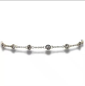 สร้อยข้อมือเพชรสำหรับปลูกในแล็บทรงกลม14K สีเหลืองทอง VVS EF ชัดเจนเครื่องประดับโซ่ขนาด7นิ้ว - Product Image 1