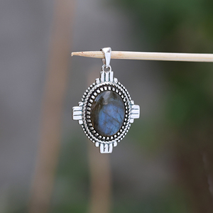 925 argent sterling quartz rose labradorite pierre précieuse cristal guérison unisexe pendentif bijoux fins - Product Image 5
