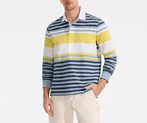 Polo de rugby personnalisé pour homme, rayé, à manches longues, style polo de sport, chemise de rugby pour homme - Product Image 5