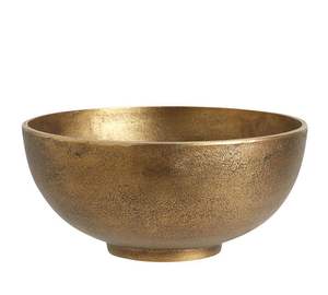 Modern Brass Golden Decorative Serving Bowl with Polished Metallic Design and Textured Base - Product Image 3
