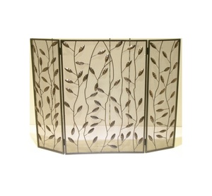 Top Selling Leaves Pattern Custom Decorative 3 Panel Durable Iron Fireplace Screen for Guard for Home Hotel Use - Product Image 2