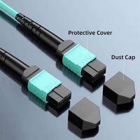 Peralatan Serat Optik Kabel Patch Cord MPO 12 Core OM3 OM4 Kabel Serat Optik MTP Sumber Daya Strategis Pusat Data untuk Proyek