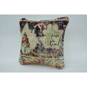 Coussin en laine de Bohème multicolore 12x12 pouces Patchwork Kantha Coussin décoratif Vintage Brodé Imprimé pour la maison et le sol - Product Image 3