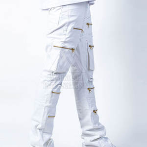 Nuevo estilo de uso al aire libre Pantalones de hombre Pantalones apilados lavados Pantalones de hombre de color sólido de la mejor calidad Pantalones apilados lavados para hombres - Product Image 4