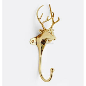 Crochet tête de cerf de qualité minimaliste bureau à domicile médaillon décoratif porte-clés porte-serviettes en tissu crochets de Sculpture en aluminium les plus tendances - Product Image 5