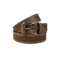 Ceinture en cuir pleine fleur Crazy Horse marron rustique avec logo personnalisé, boucle en acier, faite à la main, style vintage, pour homme, décontractée, pour jeans et tenues western – Meilleure vente