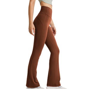 High Waist Design Nude Feel Scrunch Butt <b>Yoga</b> Leggings Bootcut Flared Ankle Pants Workout Fitness Gym Wear Leggings For Women - Product Image 5