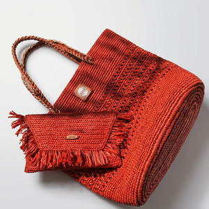 Sac à bandoulière en raphia fait main, sac fourre-tout en paille avec poignées tressées, ouverture supérieure, grande capacité pour la plage, les voyages et le shopping - Product Image 6