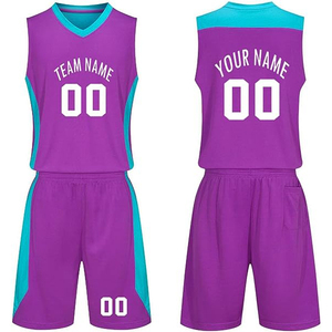 Mejor calidad personalizable barato 100% poliéster Reversible impreso baloncesto Jersey transpirable entrenamiento uniforme conjunto de talla grande - Product Image 1