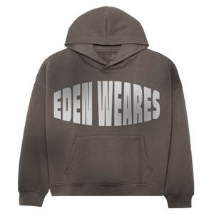 Sudadera con capucha de algodón de gran tamaño 100% para hombre, informal, de invierno, lavado ácido con estampado de soplo, bordado serigrafiado - Product Image 4