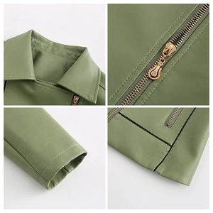 Chaqueta de Invierno de Cuero Genuino para Mujer, Nueva Moda 2023, Manga Larga, Relleno de Algodón, Alta Calidad - Product Image 5