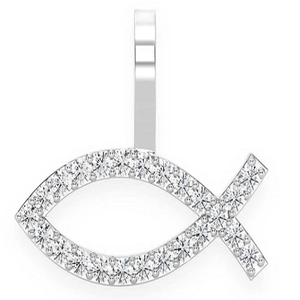 Colgante de pez de diamante cultivado en laboratorio de alta calidad, conjunto de moda, con Micro pavé de diamante, colgante de pez Cristiano - Product Image 1