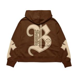 Ensemble de survêtement tendance pour hommes, 80% coton, 20% polyester, couleur unie, impression personnalisée sur écran, vente en gros d'ensembles de sweats à capuche pour hommes. - Product Image 6