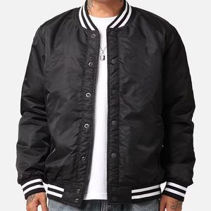 Veste d'hiver décontractée pour homme, col montant, 100% laine, manches en cuir de vachette, respirante, à capuche, style lettreman pour l'extérieur - Product Image 2