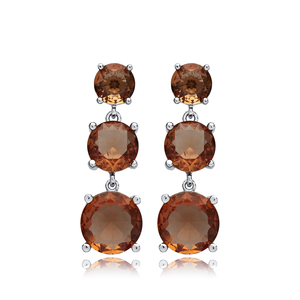 Boucles d'oreilles en grappe de sultanite de forme ronde, vente en gros, fabrication artisanale, argent sterling 925, bijoux fins - Product Image 1