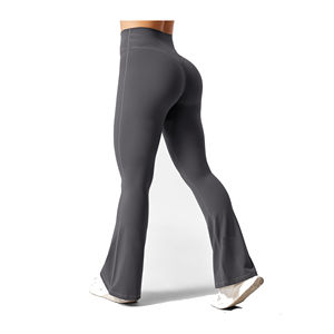 Pantalon évasé slim pour femmes Logo personnalisé Pantalon de yoga évasé Leggings taille haute Leggings bootcut décontractés Pantalons - Product Image 1