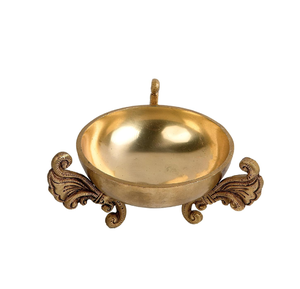 Akhand Jyoti Diya de latón antiguo largo, Akhand Diyas de forma ovalada religiosa para Puja a precio mayorista y directo de fábrica - Product Image 3