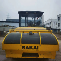 Compacteur routier vibrant à double tambour SAKAI SW880 d'occasion, compacteur d'asphalte tandem, matériel de construction à vendre