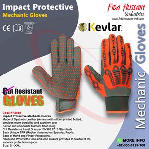 Guantes personalizados de seguridad mecánicos resistentes a cortes de protección contra impactos de cuero sintético nivel D TPR utilizados para la industria del petróleo y el gas - Product Image 6