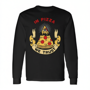 T-shirt à manches longues All Seeing Pizza Eye, T-shirt promotionnel Pizza Pyramid - Product Image 3