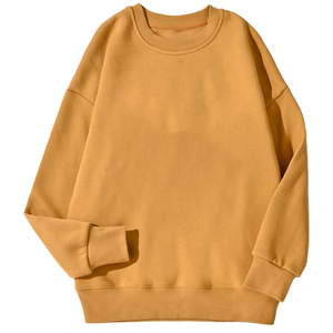 Sudadera Ecológica de Invierno para Mujer, Cuello Redondo, Bordada, Transpirable, de Forro Polar, Color Naranja en la Parte Delantera, Cortavientos, de Poliéster/Algodón - Product Image 1