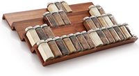 Organisateur de tiroir à épices moderne en bois d'acacia, plateau à double niveau, étagère de rangement pour armoire à épices