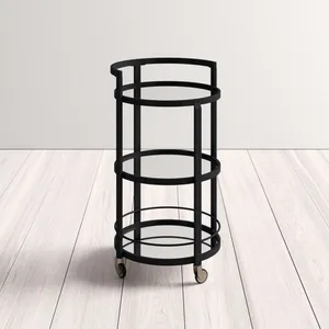 Carrito de Dos Niveles de Cerámica con Acabado Dorado Hecho a Mano, Ecológico, para Hoteles, Bares, Villas Premium, Decoración de Resorts, Seguro, Chapado Americano - Product Image 4