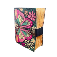 Diario de Cuero con Diseño de Mariposa, Hecho a Mano, 400 Páginas, Estilo Vintage, Grimoire, Libro de Hechizos con Sombras para Hombres y Mujeres