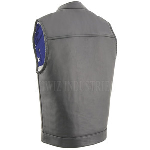 Buena calidad 100% cuero hecho moda chaleco precio razonable hombres ropa cuero chaleco para adulto - Product Image 5