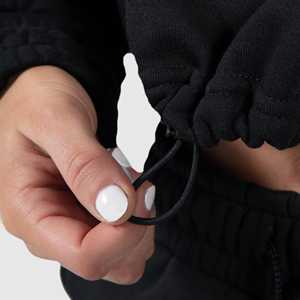 Venta al por mayor caliente niñas de gran tamaño pulóver Crop Hoodie ácido lavado en blanco recortado Tops sueltos Vintage sudaderas con capucha para las mujeres - Product Image 3