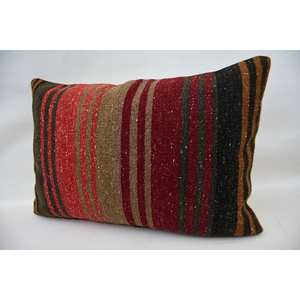 Multicolor Kilim Patchwork Wool Pillow 16x24 Inch Decorative <b>Cushion</b> Luxury Vintage Fluffy Leaves Pattern Portable Bedding - Product Image 3