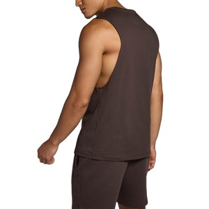 Men's Cut Out Sleeveless Loose Fit Sports Fitness Tank Top Muscle Bodybuilding Blank Workout Stretchable Activewear Vest Top - Product Image 3