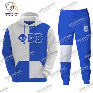 Custom Phi Beta Sigma Negro Tech Fleece Jogger Set Chaqueta con capucha y Joggers, Premium Fraternity Chándal - Product Image 3