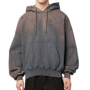 Venta al por mayor de alta calidad Unisex hombres sudaderas con capucha de logotipo personalizado Streetwear Pullover en tamaño XS impreso Fleece Hoodie2025 - Product Image 2