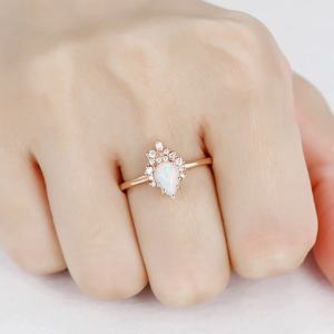 แหวนทองคำแท้14kt อัญมณีโอปอลจากเอธิโอเปียธรรมชาติและแหวนเพชรแท้เครื่องประดับชั้นดี - Product Image 5