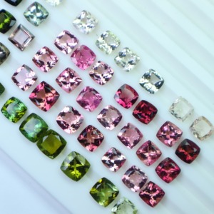 Turmalina Multicolor de Alta Calidad, Corte Cojín de 7x8 mm, Gema Suelta Natural Pulida para Fabricación de Joyas, Proveedor - Product Image 5