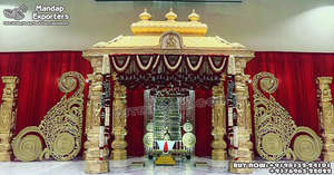 Mandap Tradicional Manavarai para Salones de Bodas del Sur, Decoración de Bodas, Mandap, Sillas de Boda y Fondo de Escenario en Perth - Product Image 6