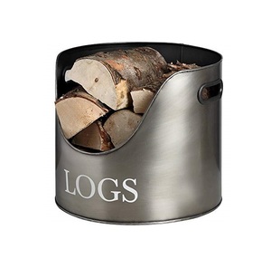 Elegant Decorative Galvanized Metal Iron Pail Bucket with Single Handle Perfect for Luxury Fireplace Accessories - Product Image 5