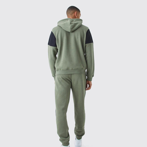 High Quality Hooded Solid 100% Cotton 2-Piece Men's Tracksuit Set Custom Logo Design Winter Season Low MOQ/Wholesale Bulk - Product Image 4