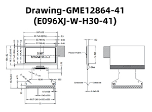 GME12864-41 0.96'' 마이크로 미니 노터치 패널 디스플레이 PMOLED 128x64 모니터 - Product Image 4