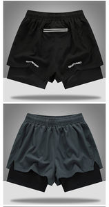 Short Cargo en nylon pour hommes, pantalon d'été décontracté en polyester avec taille élastique et poches multiples OEM - Product Image 5