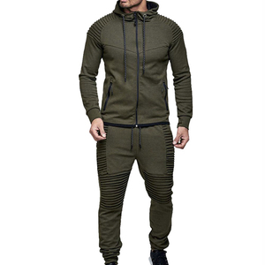 Hiver Casual Hooded Respirant Solid Sportswear Gym Fitness Tech Fleece Training Two-Piece Men's Tracksuit Jogging Suit - Product Image 3