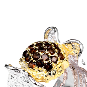 Design italiano Nero <span class=keywords><strong>Pietra</strong></span> <span class=keywords><strong>925</strong></span> <span class=keywords><strong>Anello</strong></span> In <span class=keywords><strong>Argento</strong></span> Sterling <span class=keywords><strong>con</strong></span> Oro Placcato - Product Image 5