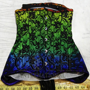 Corset sous-poitrine mystère arc-en-ciel avec superposition en dentelle noire, en soie respirante, haute compression, amincissant la taille, vêtement de mise en forme - Product Image 5