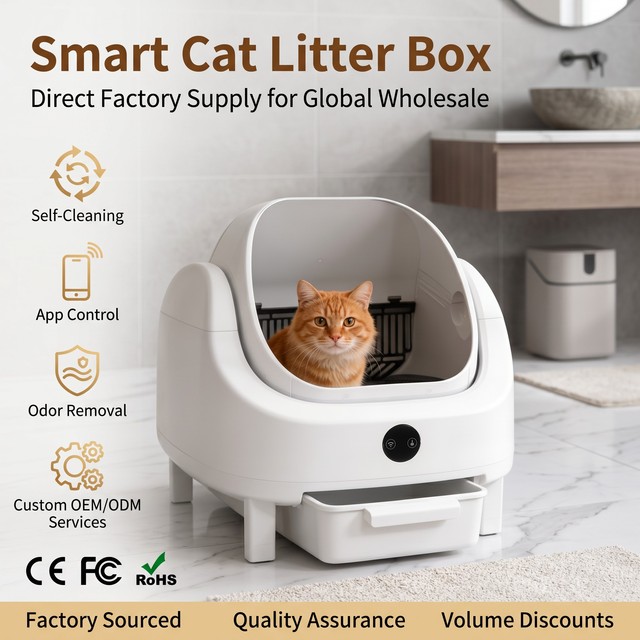 Direct Factory Supply Smart Classic Self-Cleaning Cat Litter Box APP Control Wholesale