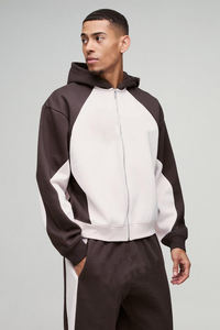 Chándal de 2 Colores, 100% Algodón, 400 GSM, Pantalón Acampanado y Sudadera con Cremallera, Chándal Holgado de Invierno para Hombre - Product Image 5