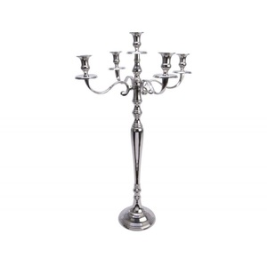 New Arrival 5 Arm Metal <b>Candelabra</b> Shiny Silver Plated for Wedding Christmas Party Decoration Floor <b>Candelabra</b> - Product Image 5