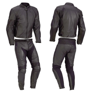 Paneles de traje de carreras de cuero de vaca genuino negro de dos piezas de alta calidad CE traje de motocicleta de protección blindada para hombres - Product Image 1