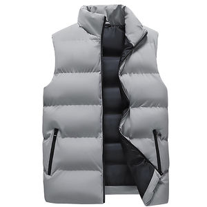 Venta caliente personalizada abajo chaqueta hombres invierno al aire libre sin mangas Puffer chaquetas Unisex de gran tamaño cremallera con capucha ropa informal - Product Image 1